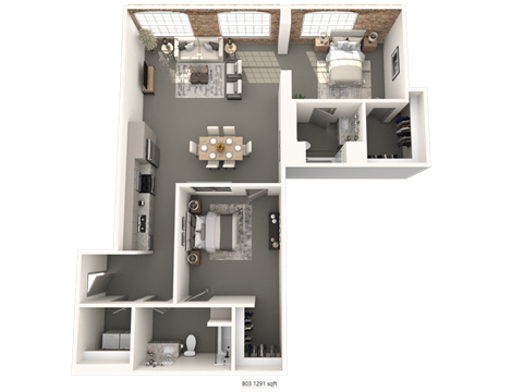 a 2 bedroom apartment at converse mill lofts in Spartanburg, SC.